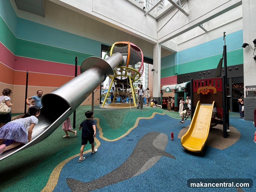 Indoor Playground with Slides and Play Structures