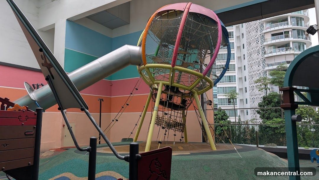 Playground with Slide and Climbing Structure