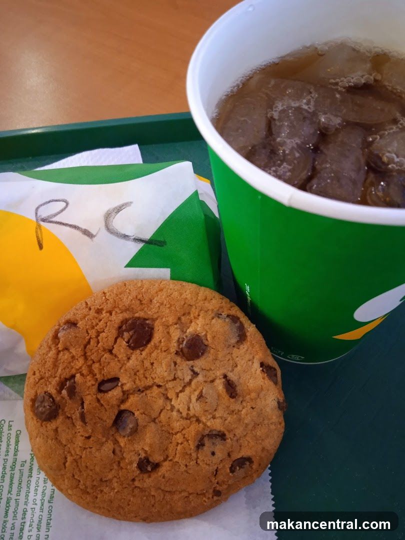 Subway Cookie and Drink