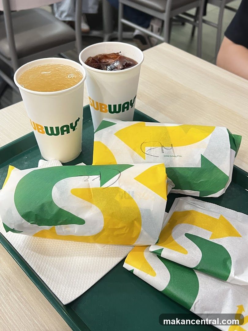 Subway Sandwiches and Drinks