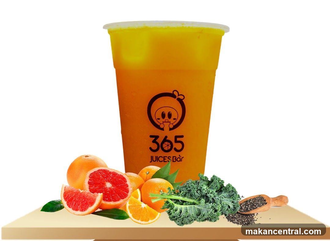Orange Juice with Fruits and Kale