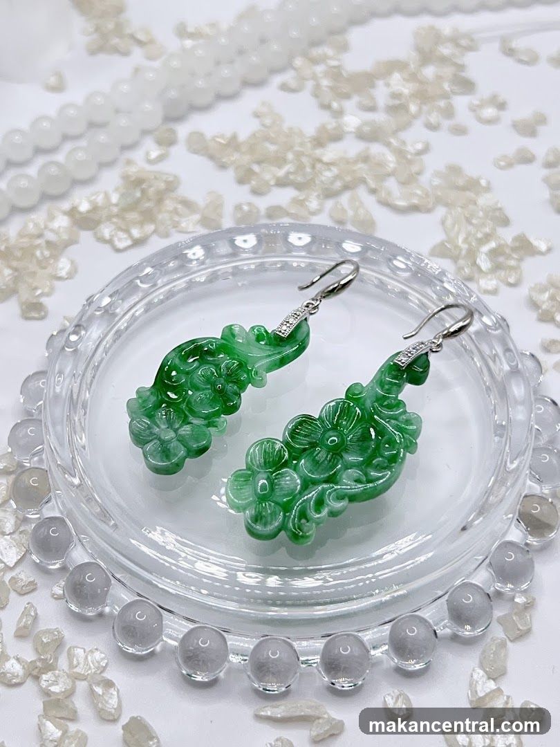 Jade Flower Earrings