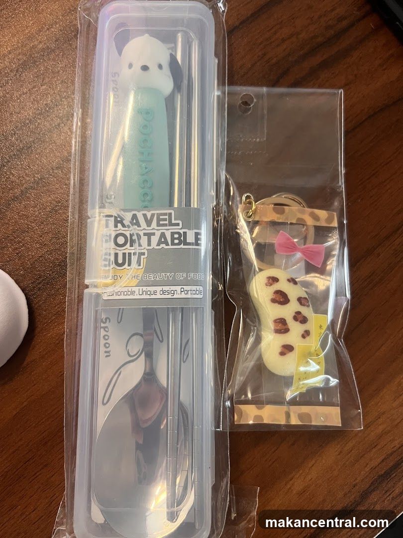 Pochacco Travel Utensil Set and Keychain