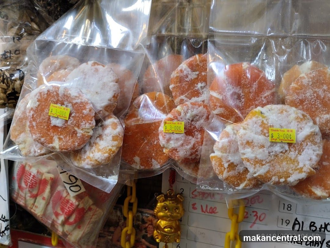 Packaged dried fruits at a stall