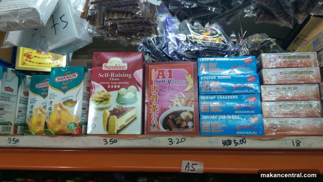 Store Shelf with Food Products