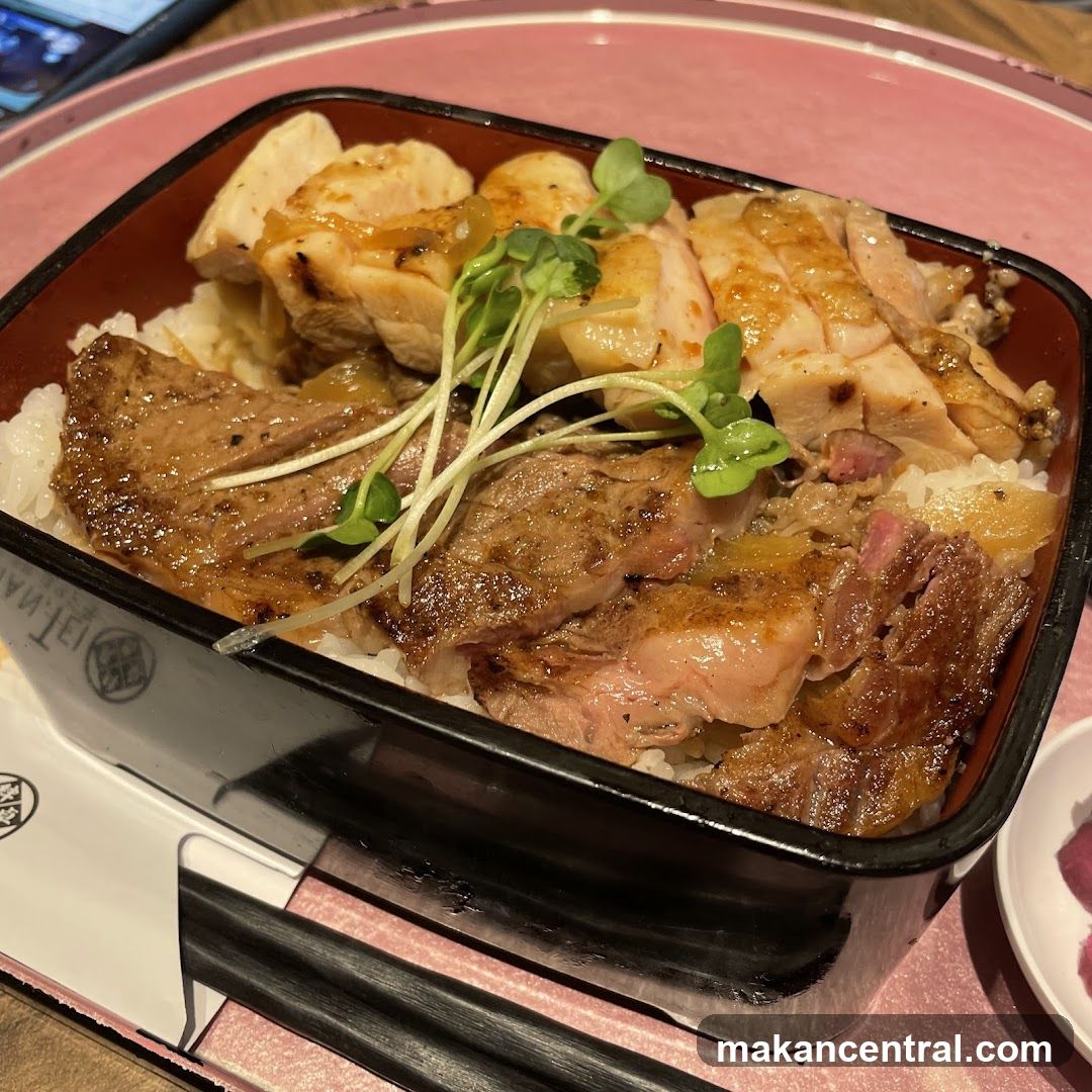 Beef and Chicken Rice Bowl