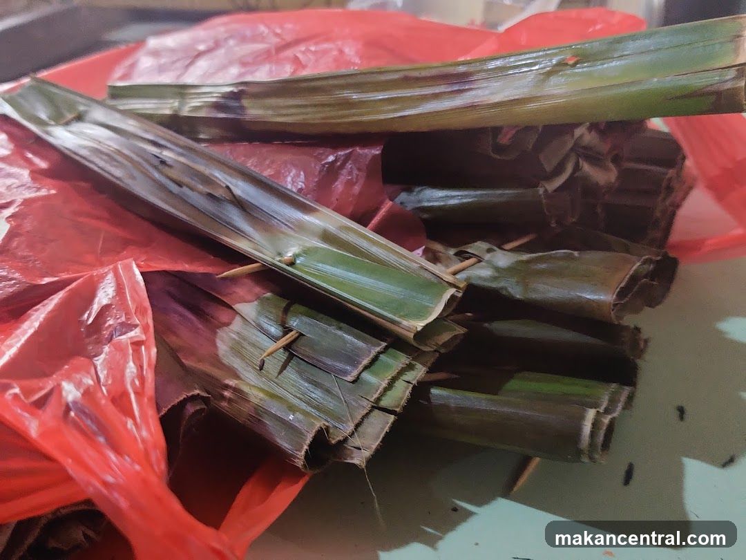 Food wrapped in leaves