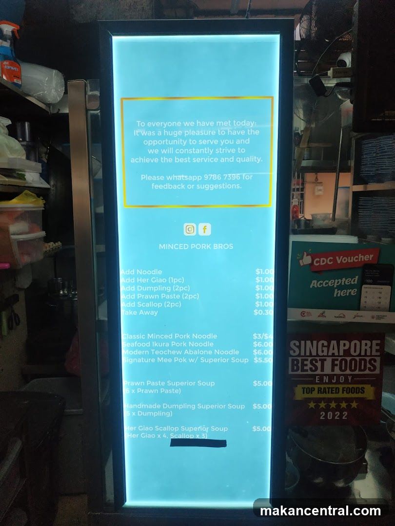 MINCED PORK BROS Menu