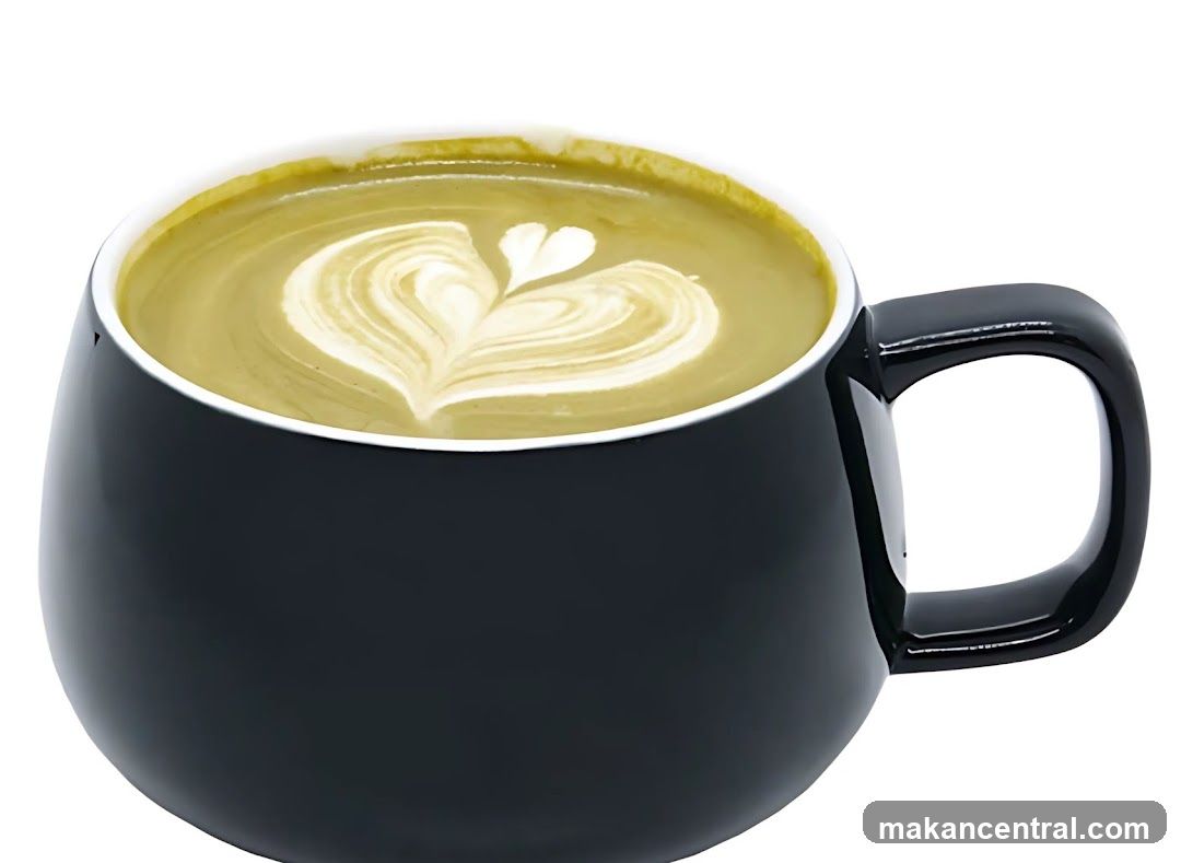 Matcha Latte with Heart Art