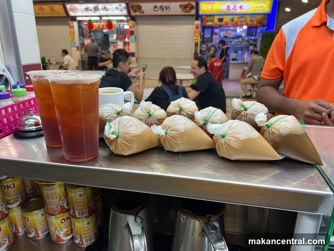 Beverage stall with drinks and packaged beverages