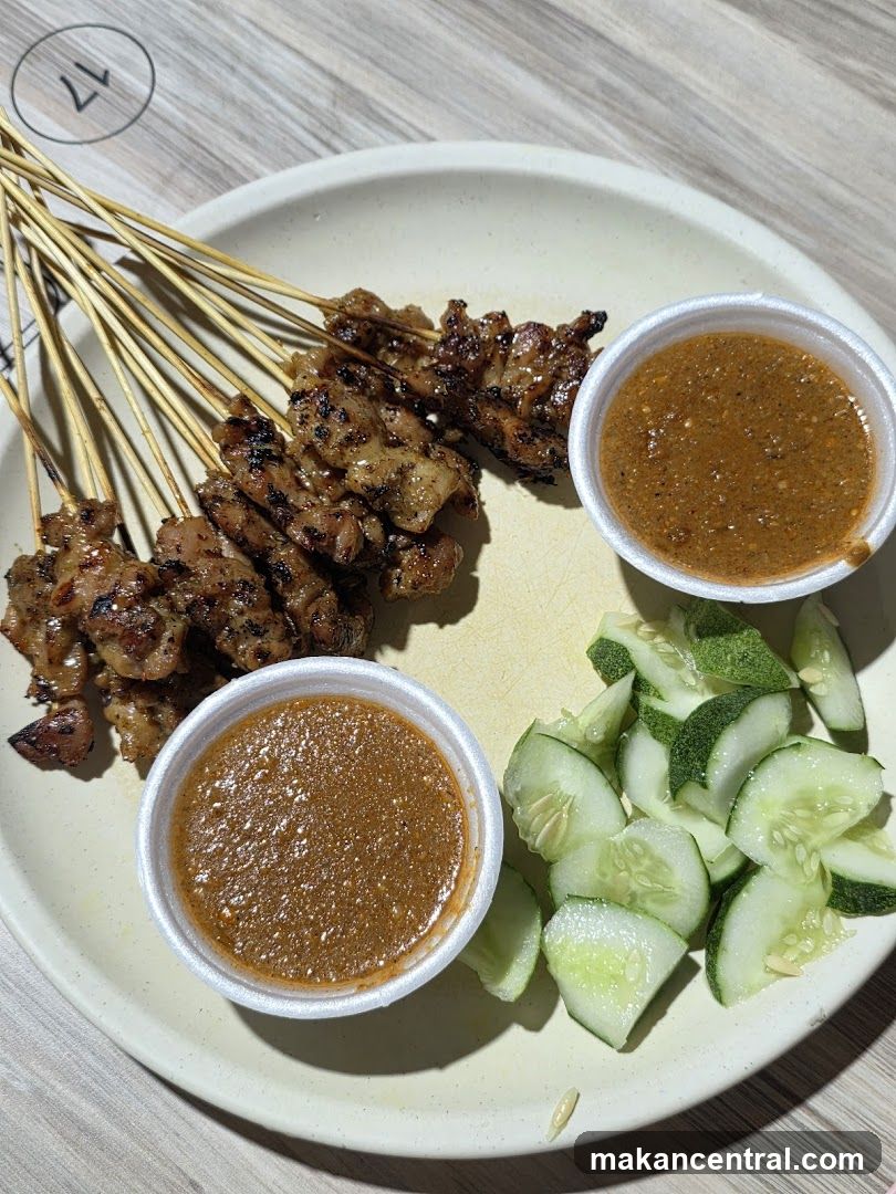 Satay with Peanut Sauce and Cucumbers