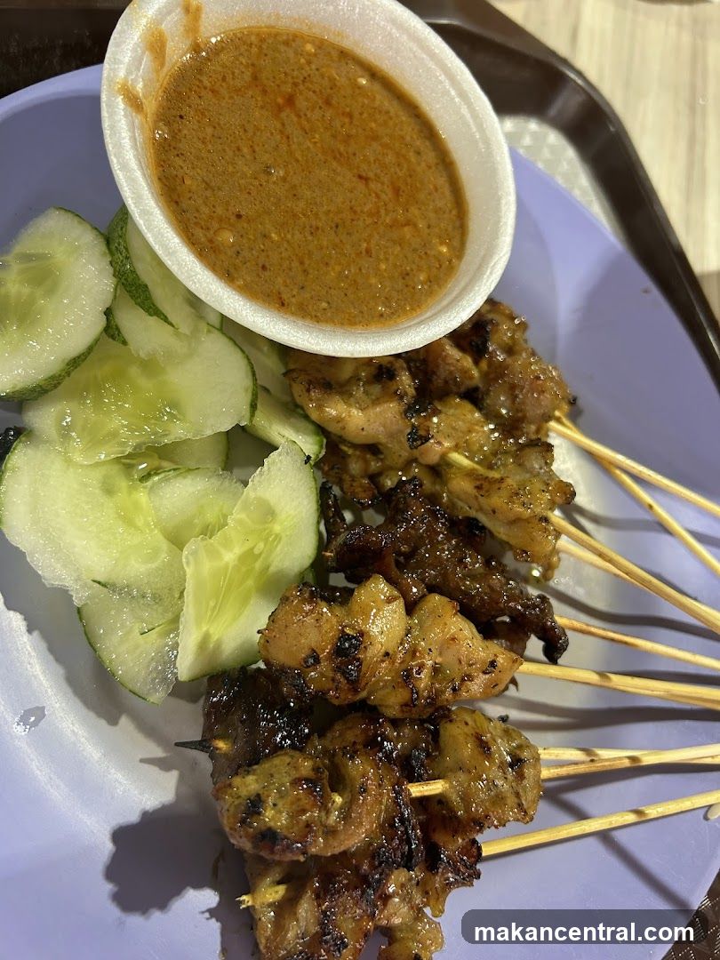 Chicken Satay with Peanut Sauce and Cucumbers