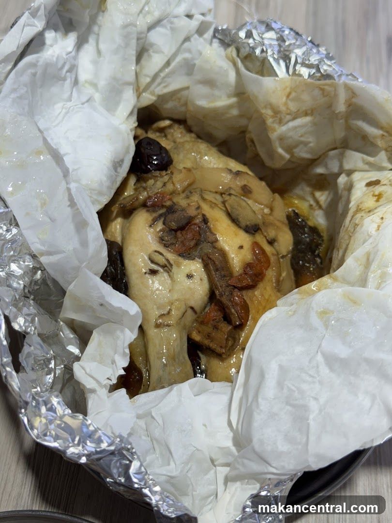 Foil-wrapped chicken dish