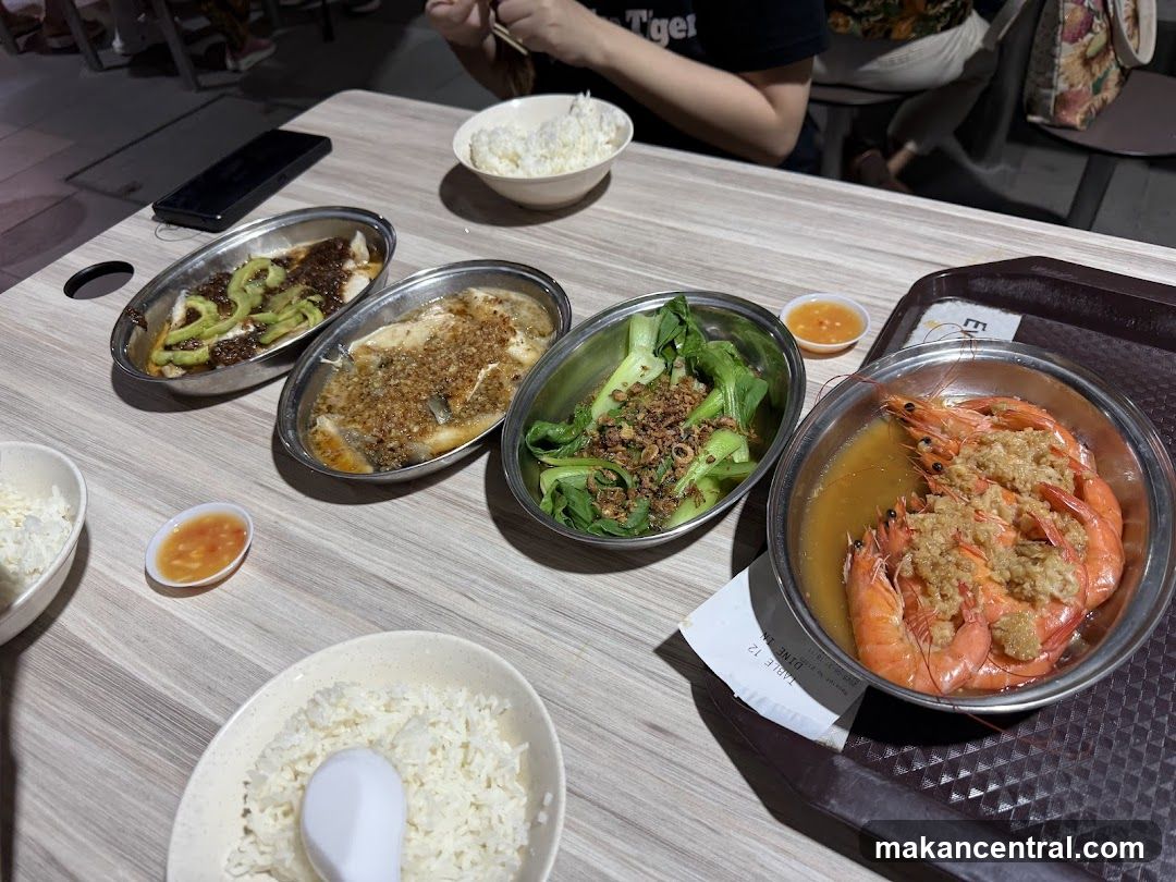 Seafood and Vegetable Dishes with Rice