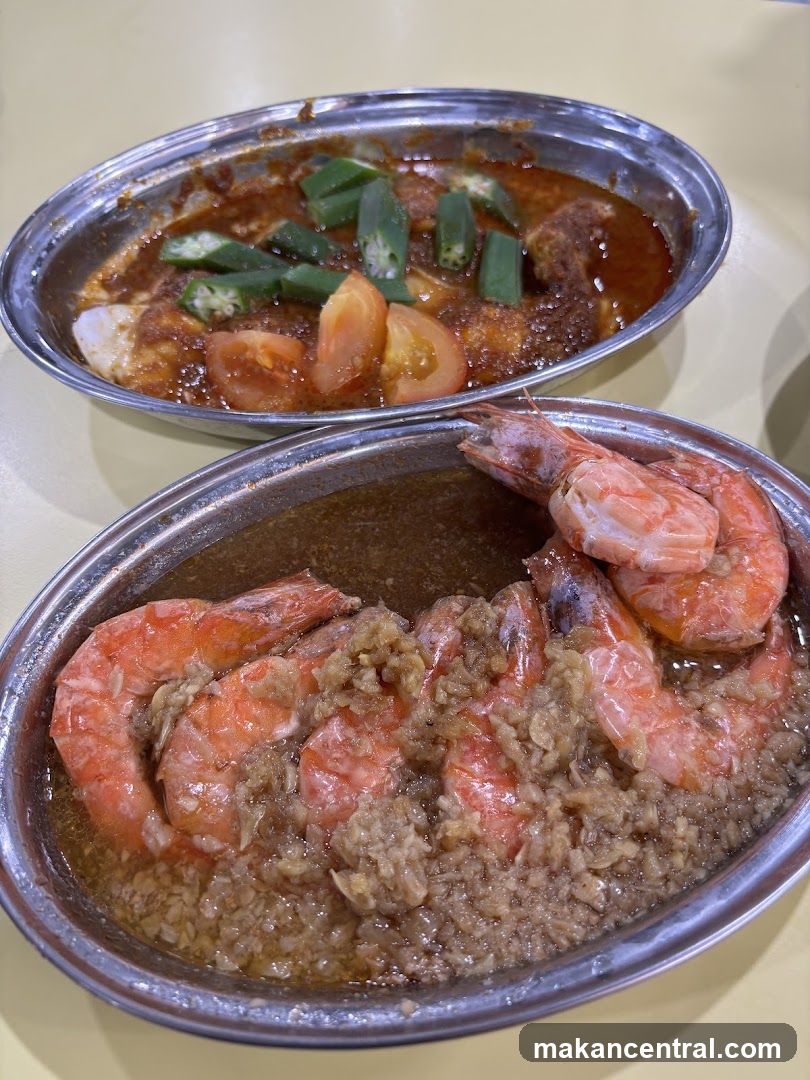 Two dishes of seafood