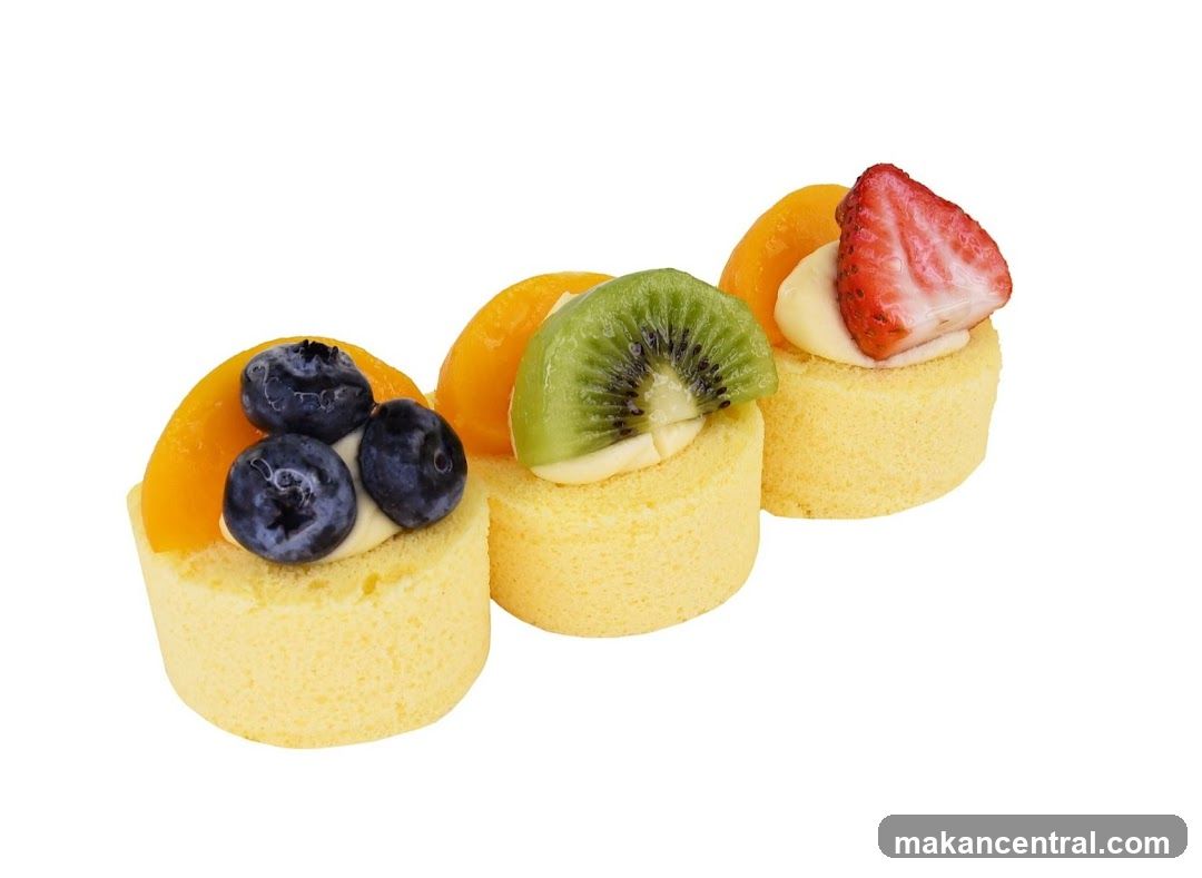 Fruit-Topped Mini Swiss Rolls