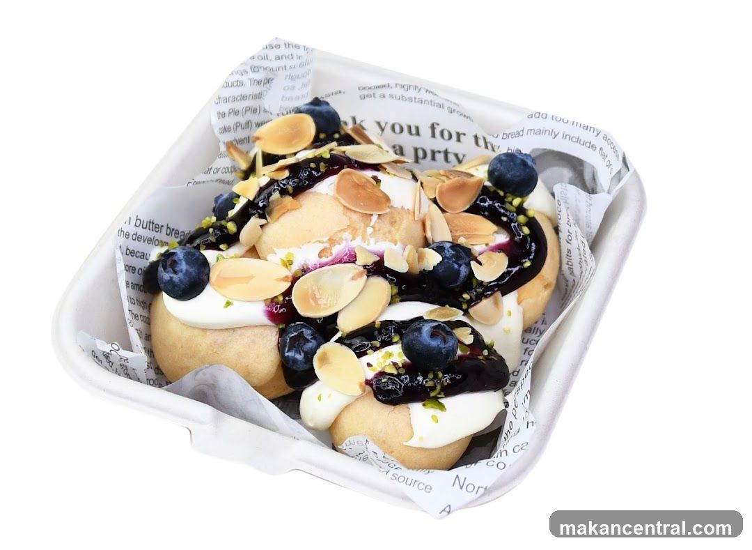 Cream Puffs with Blueberries and Almonds