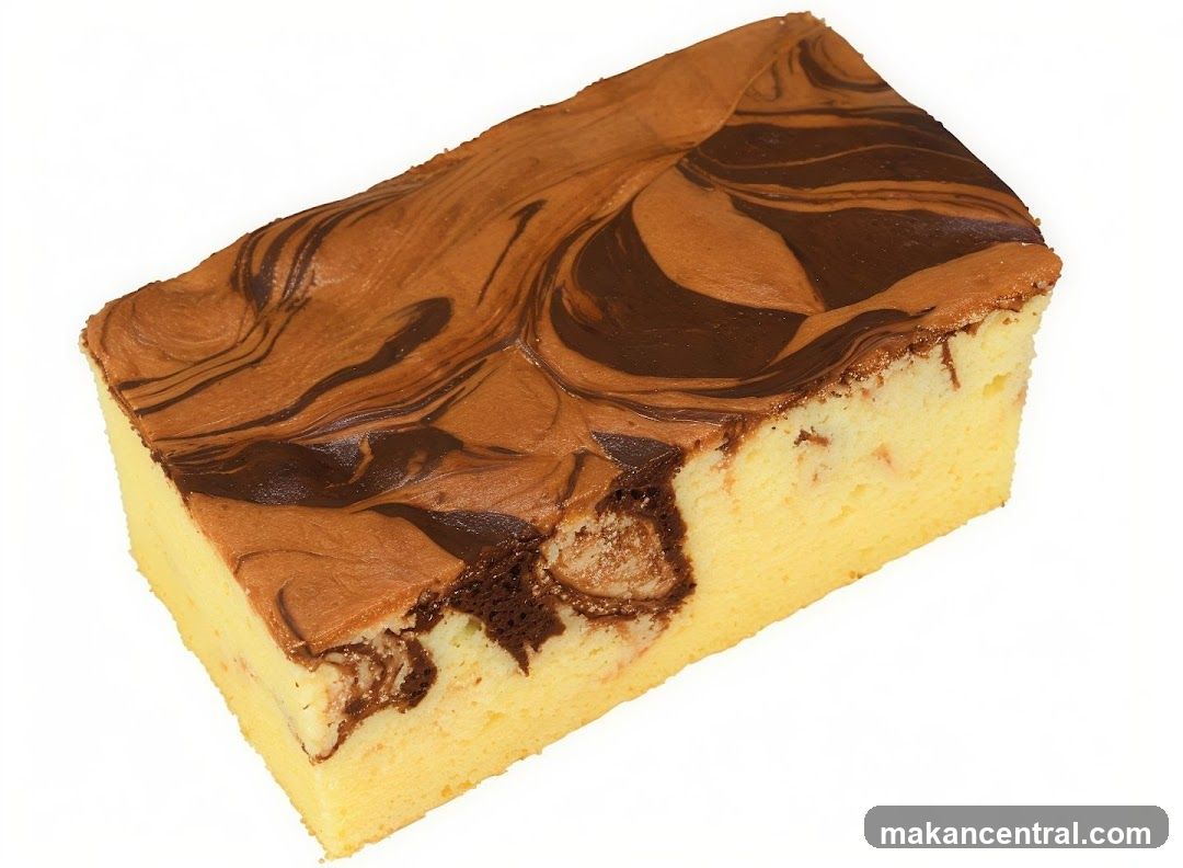 Marbled Chocolate and Vanilla Cake Slice
