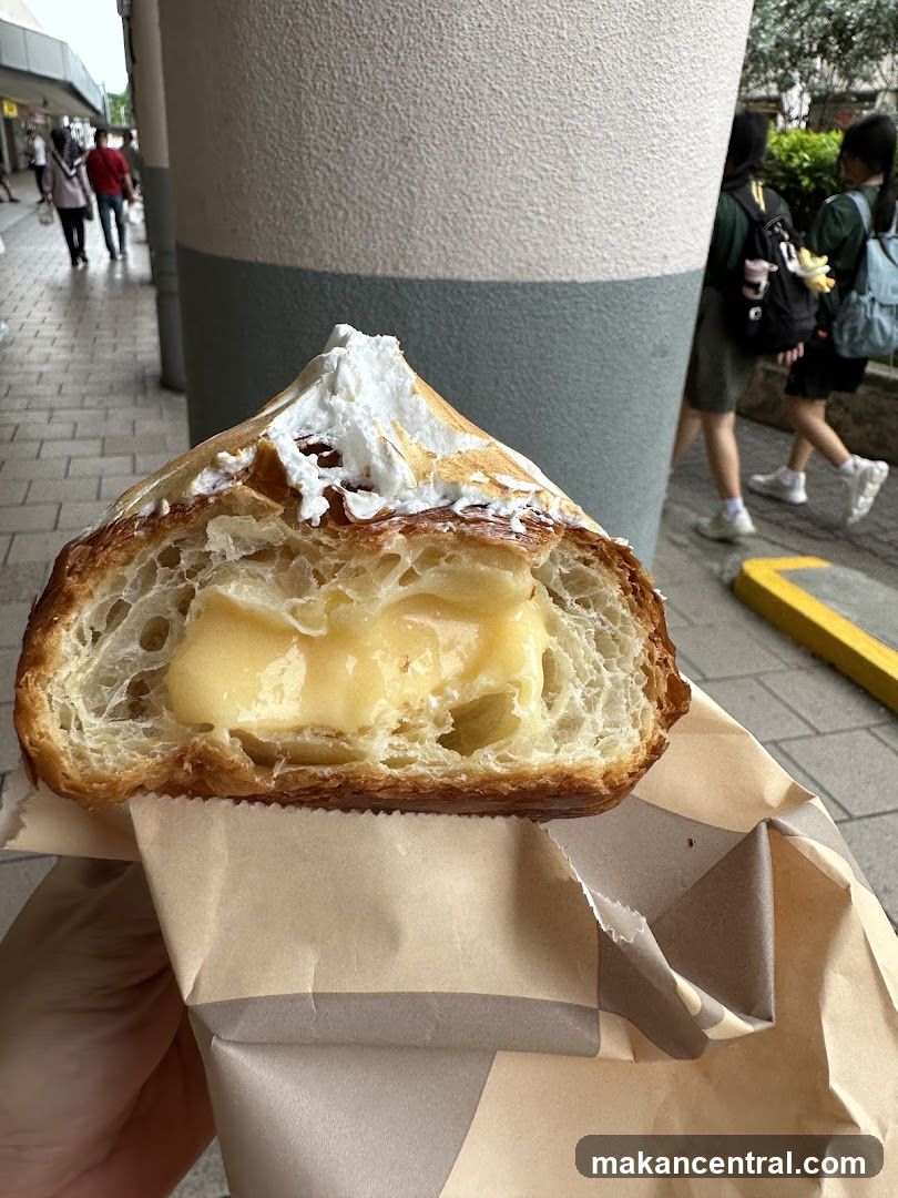 Croissant with Custard Filling and Meringue