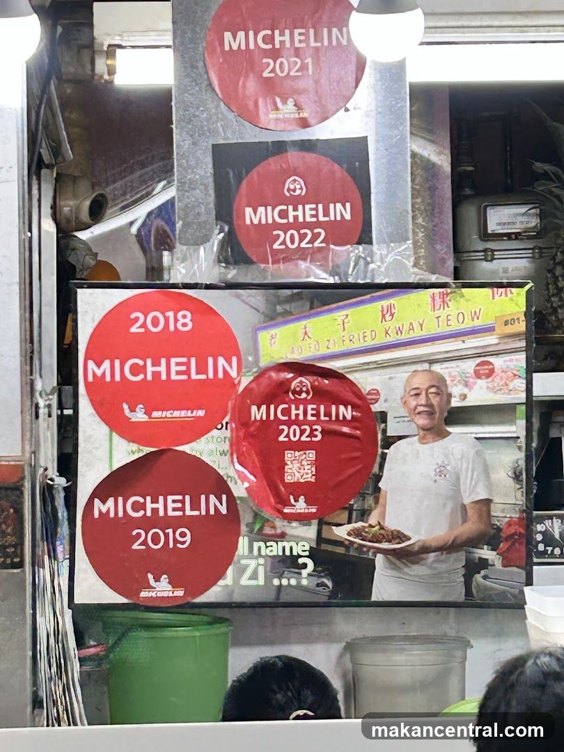 Michelin Award Stickers and Food Stall Signage