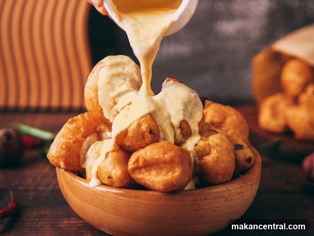 Fried Dough Balls with Sauce