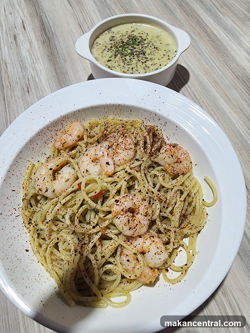 Shrimp Pasta and Soup