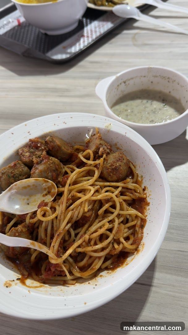 Spaghetti and Meatballs with Soup