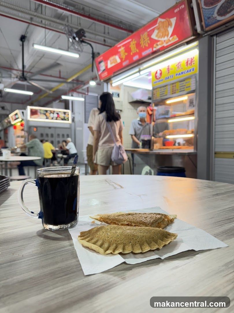 Pancake and Coffee at a Food Stall