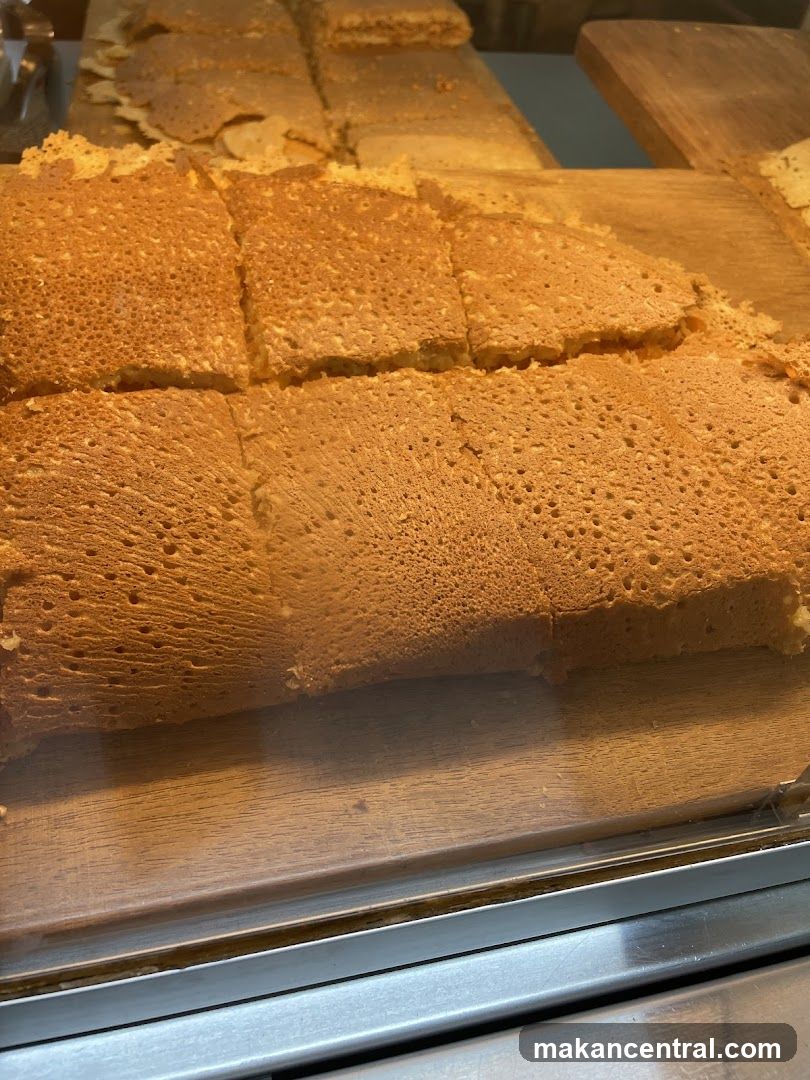 Pancakes in a display case