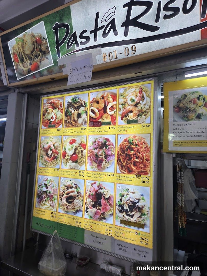 Pasta Riso Menu