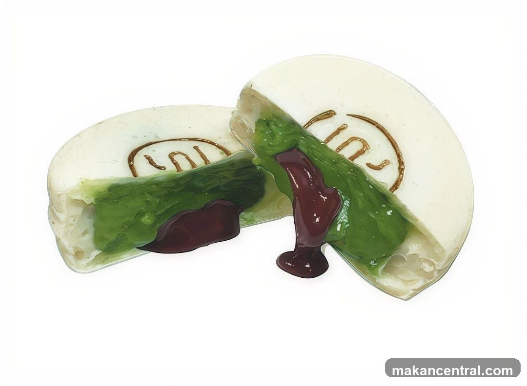 Dessert with Green and Red Filling