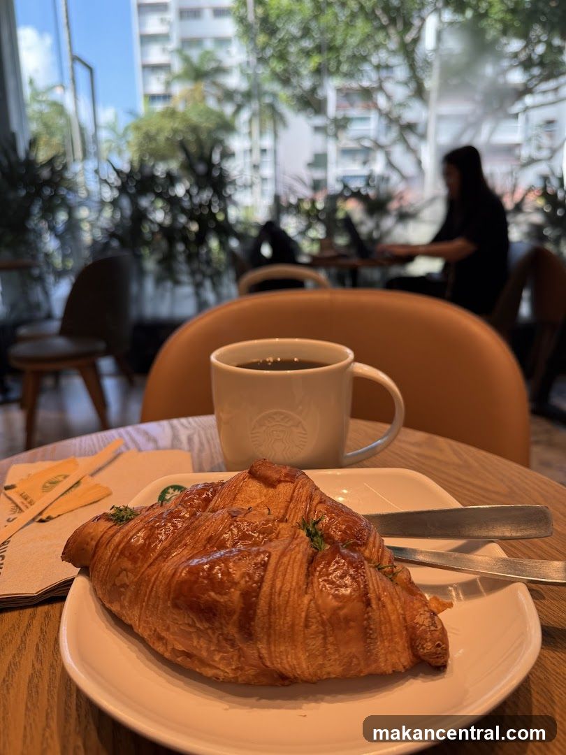 Croissant and Coffee at Starbucks