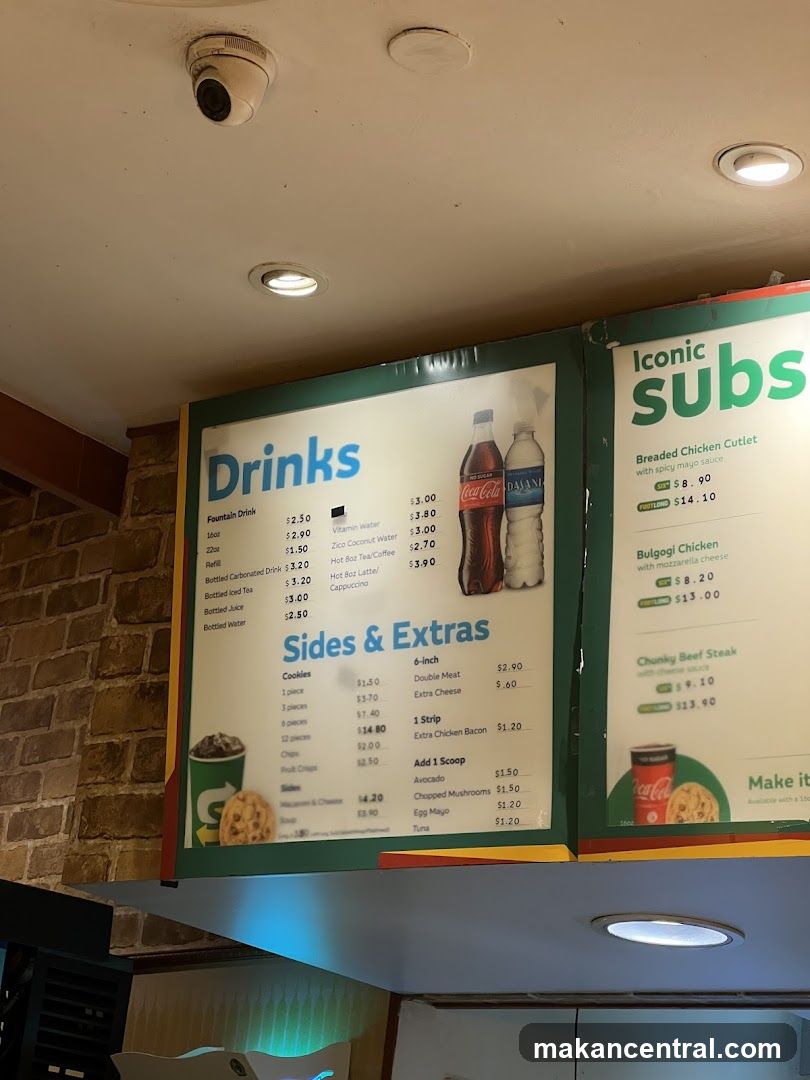Subway Menu
