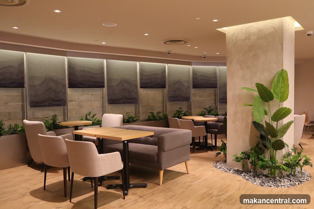 Modern Cafe Interior with Seating Areas