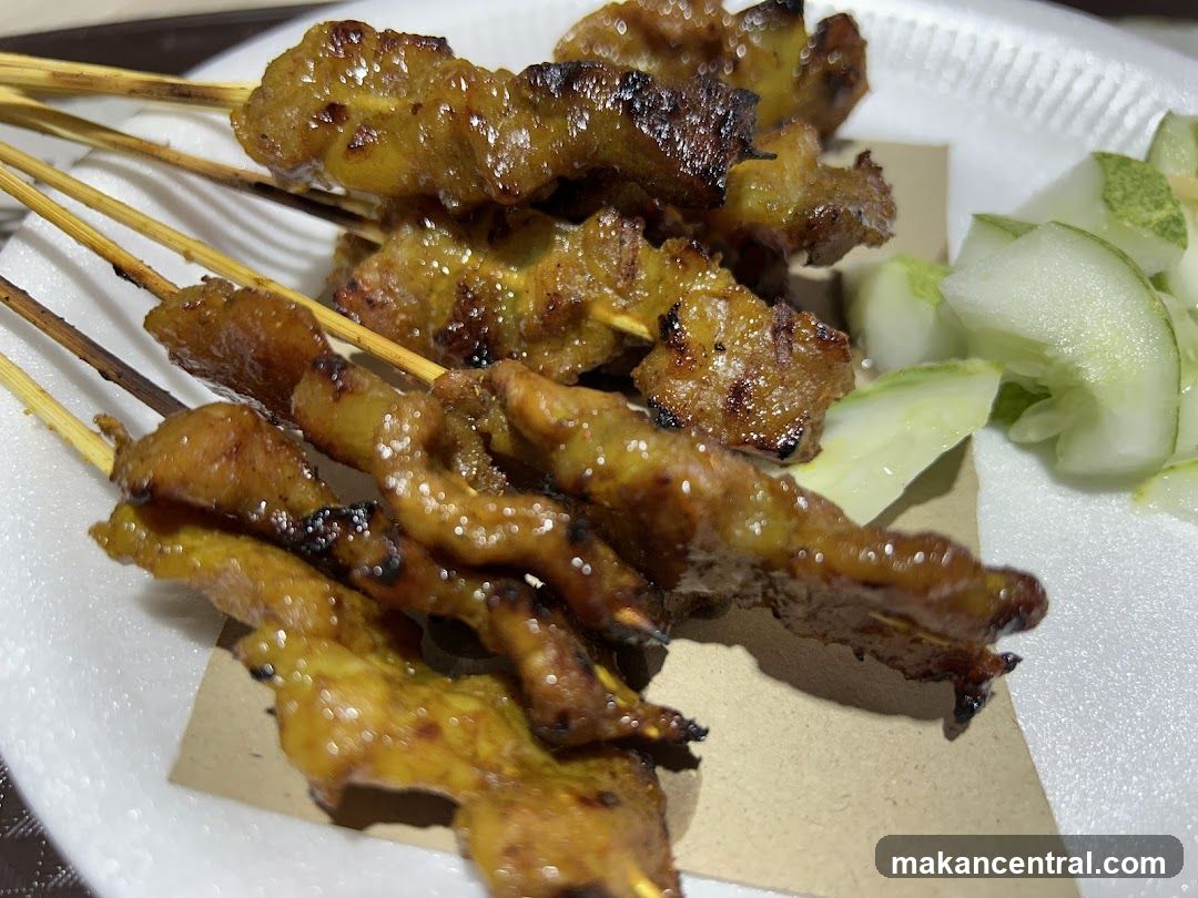 Chicken Satay Skewers with Cucumber Slices