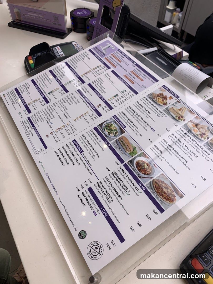 The Coffee Bean & Tea Leaf Menu