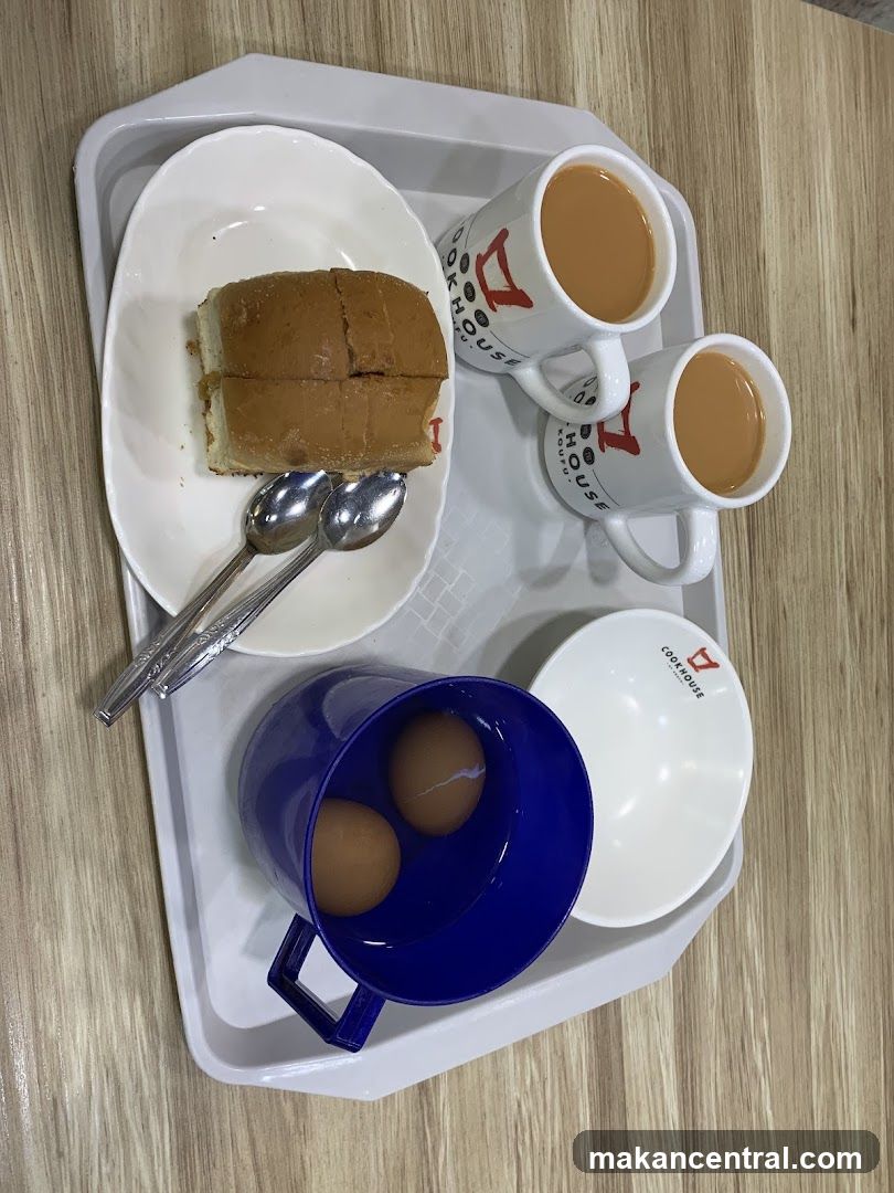 Breakfast Tray with Tea and Eggs