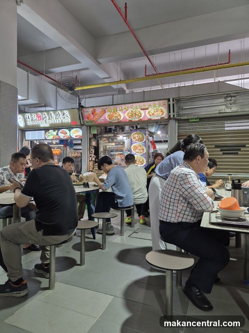 Food court with diners