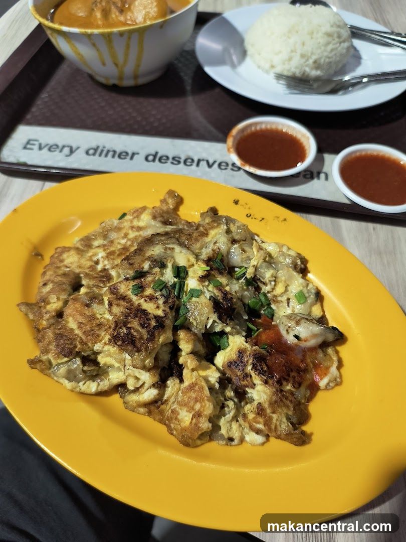 Oyster Omelette with Rice and Curry