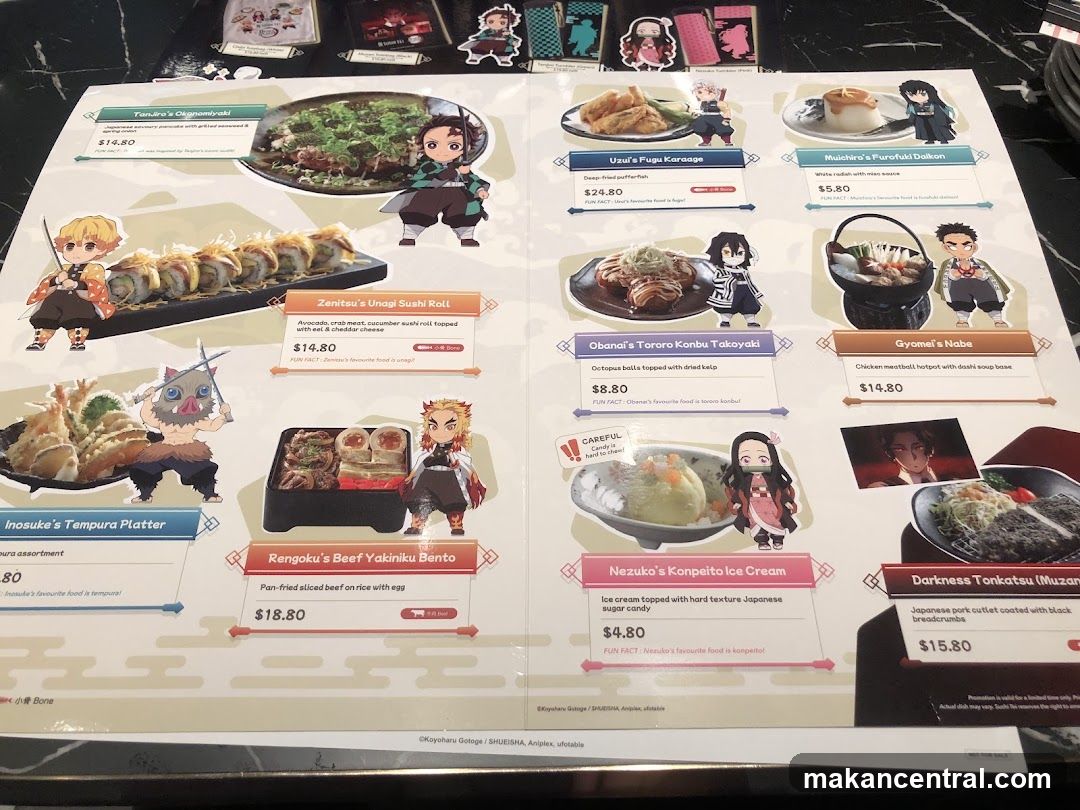 Demon Slayer Menu