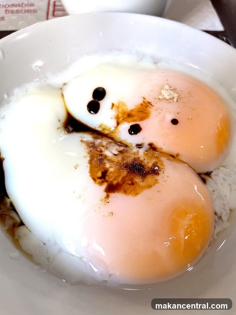 Soft-boiled eggs with soy sauce