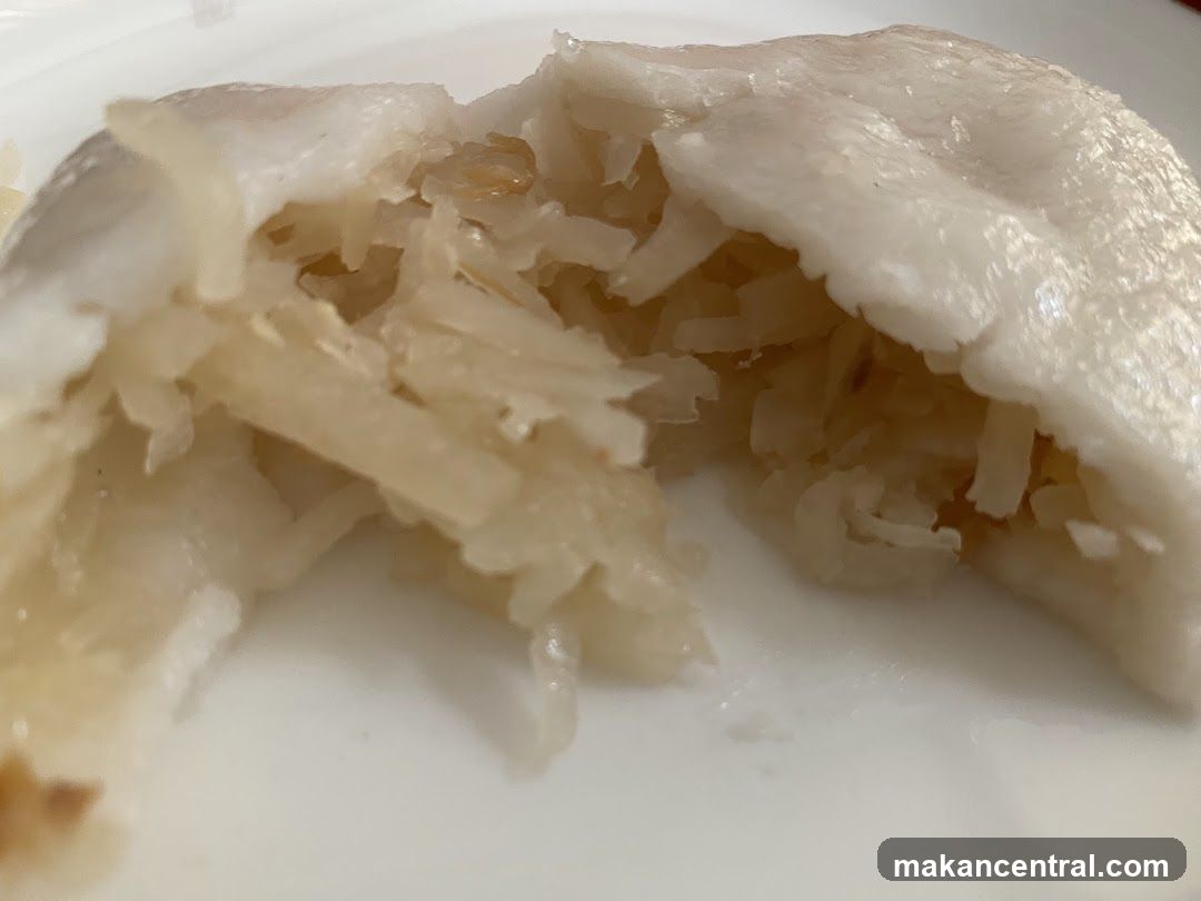 Close-up of a steamed dumpling