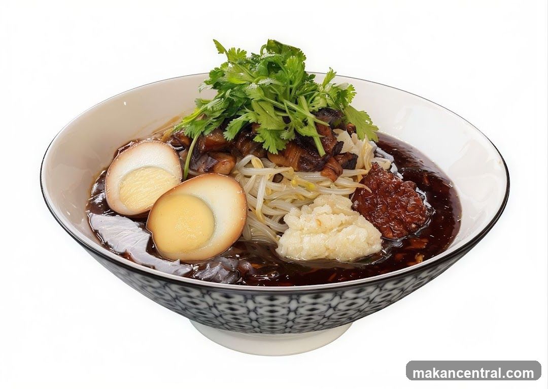 Noodle Bowl with Braised Pork and Eggs
