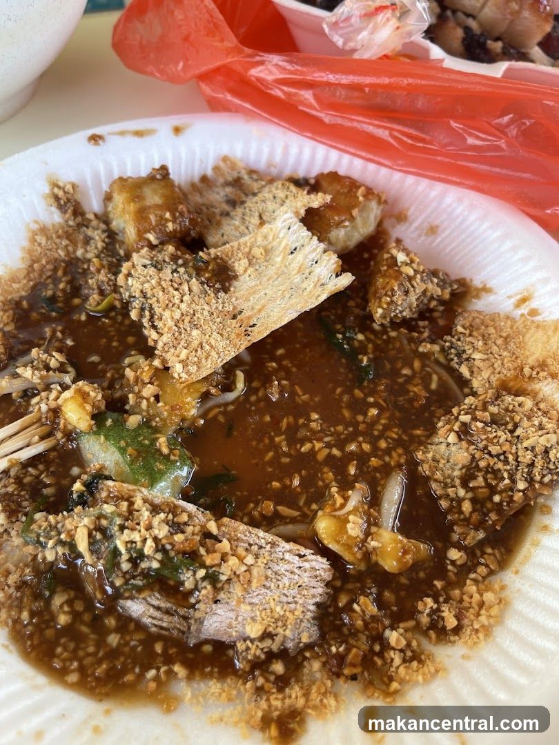 Fried Food with Sauce and Peanuts