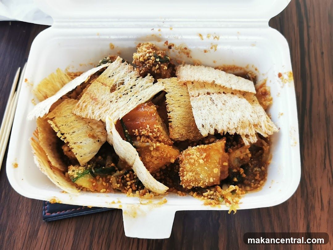 Takeaway container of food