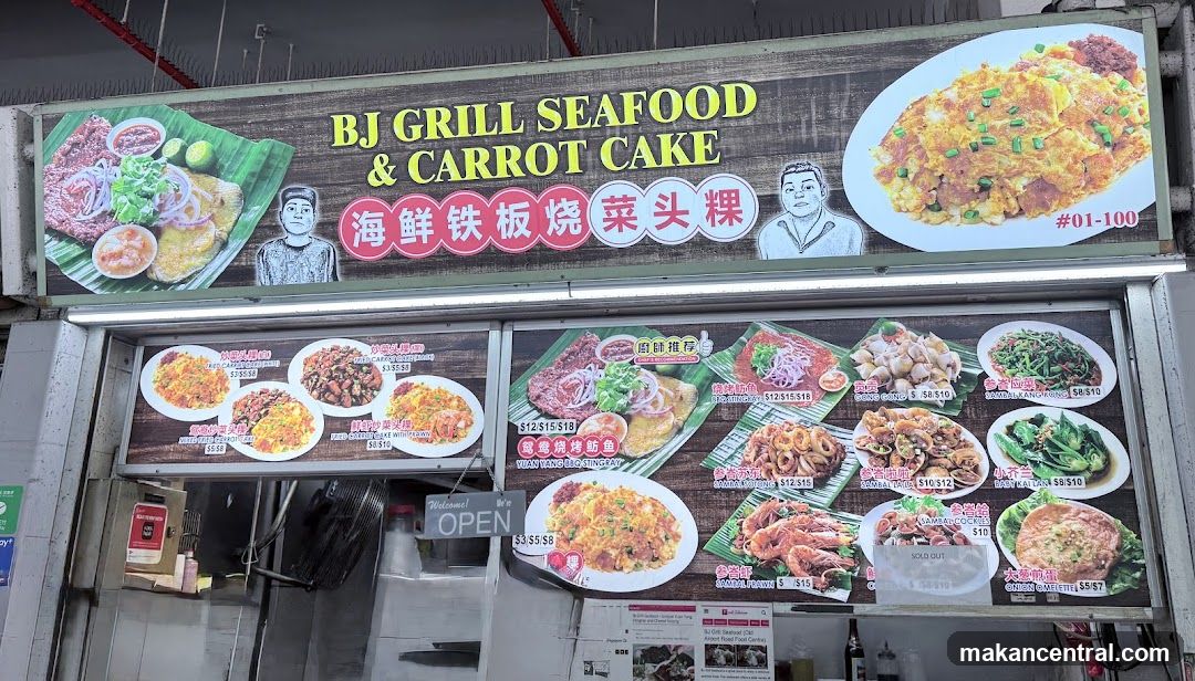 BJ Grill Seafood & Carrot Cake Menu