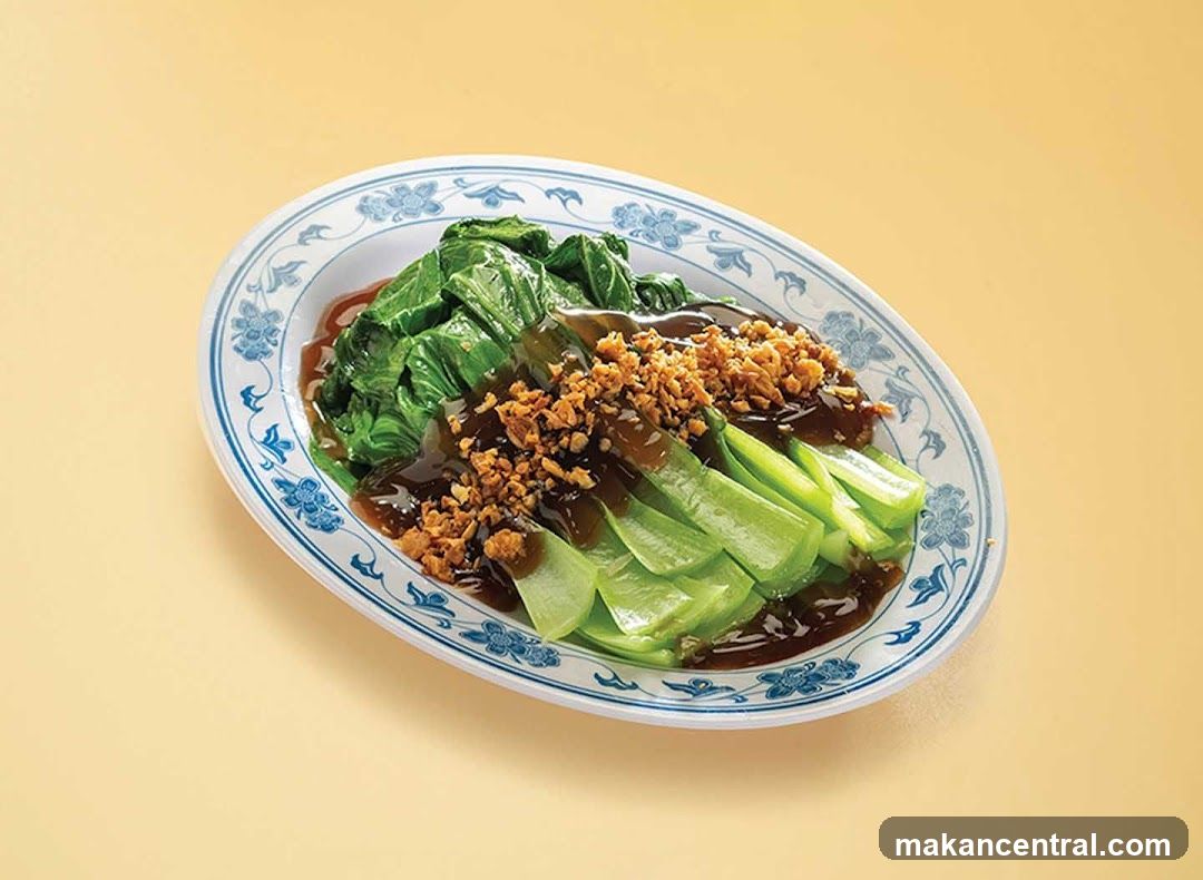 Steamed Greens with Garlic and Sauce