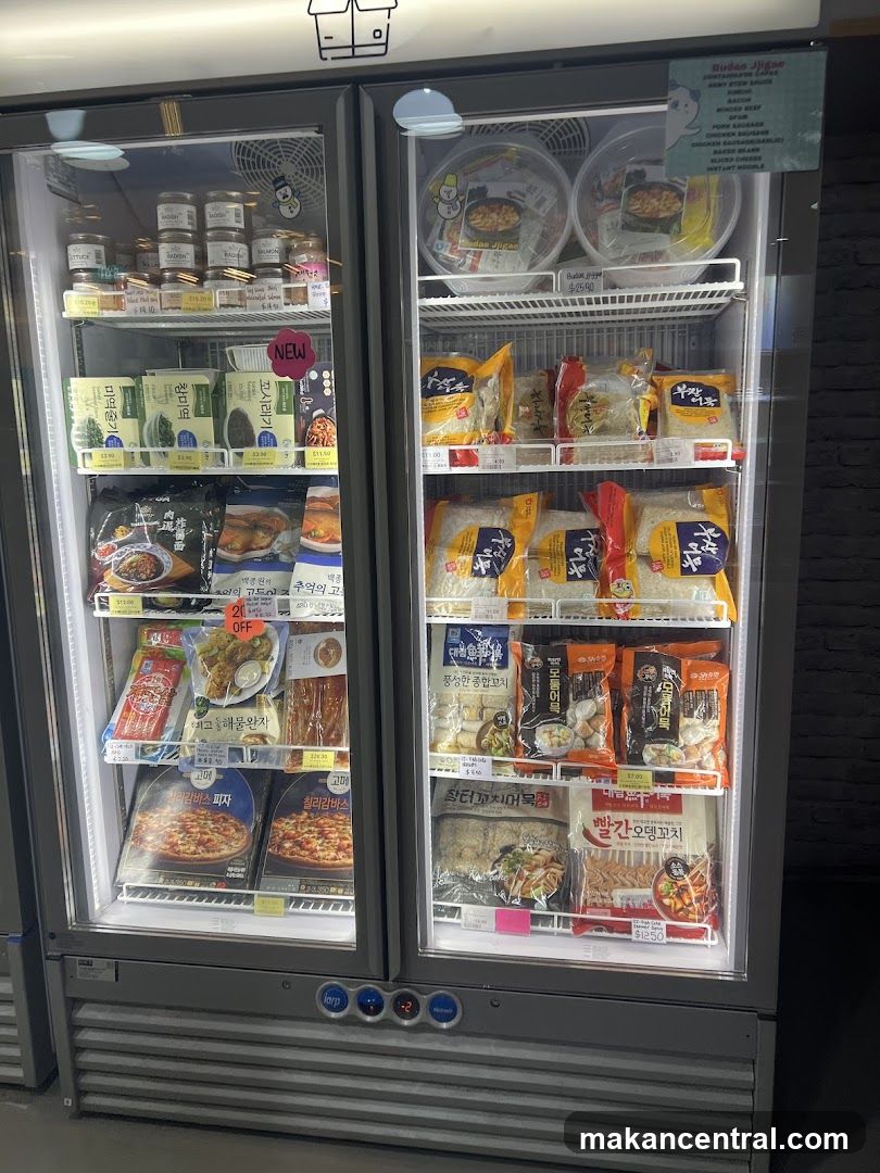 Refrigerated Display of Korean Food Items
