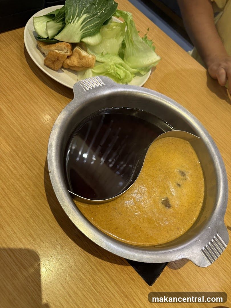 Hot Pot Broth and Vegetables