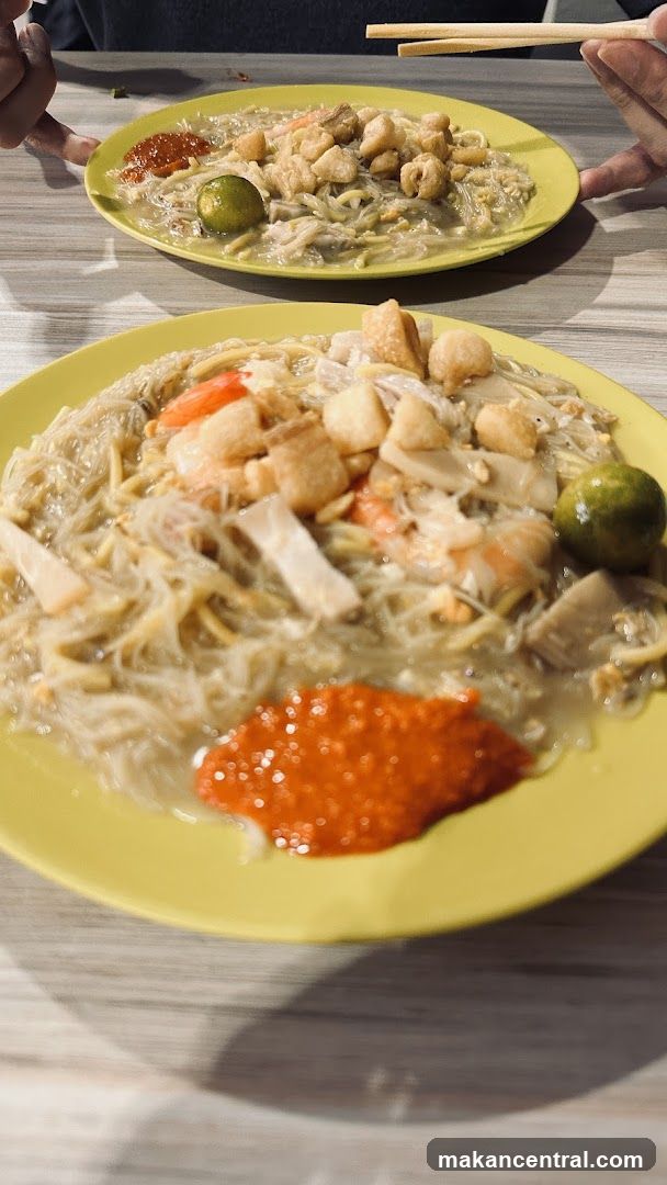 Noodles with Shrimp and Crispy Bits